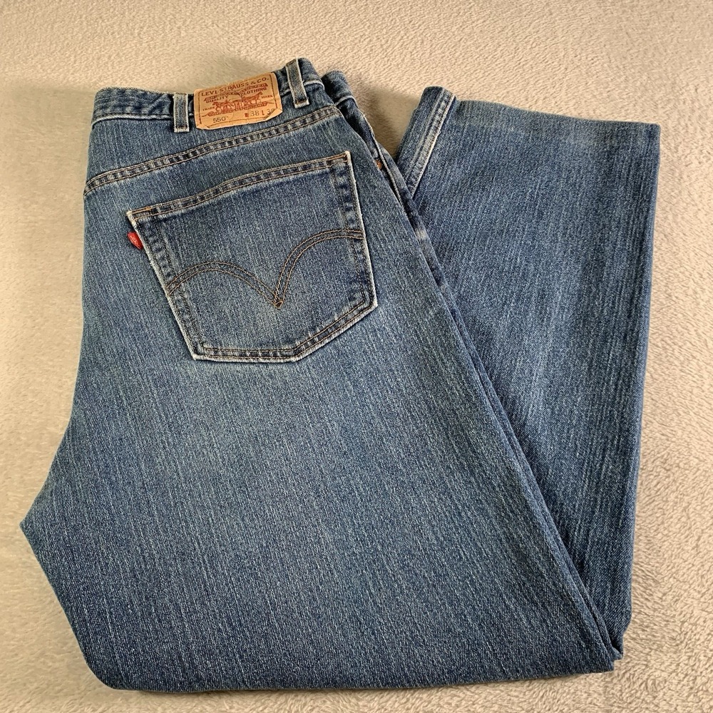 Vintage Levis 550 Jeans Mens 38x32(38x28) Blue Medium Wash Relaxed Fit Tapered